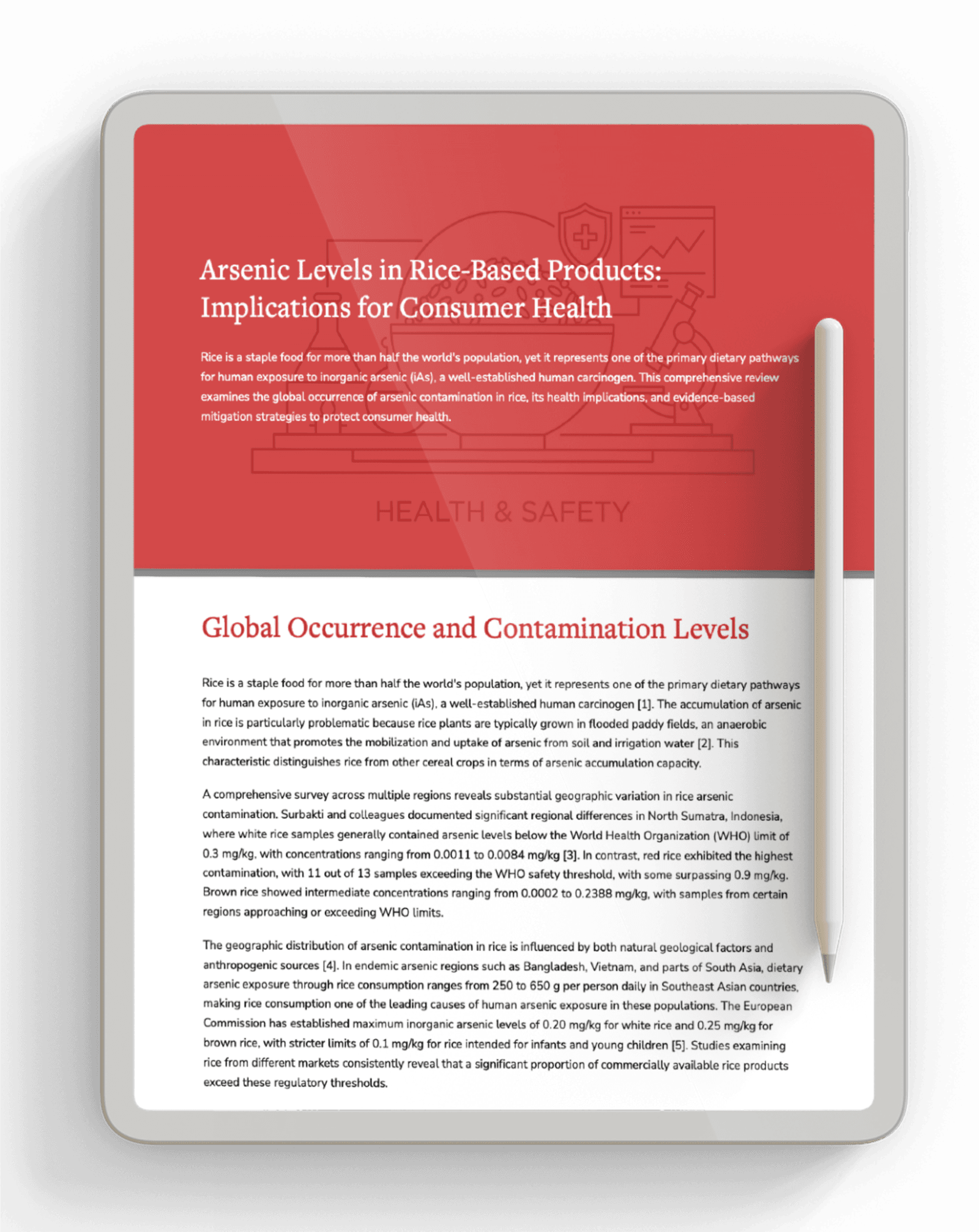 Arsenic Levels in Rice Based Products: Implications for Consumer Health